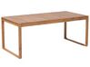 Zestaw ogrodowy drewniany stół i 6 krzeseł z poduszkami niebieskimi SASSARI_815793