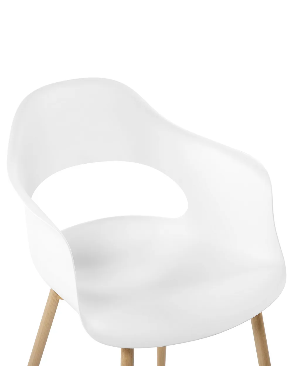 Beliani Conjunto De 2 Sillas De Comedor Blanco Madera Clara Material