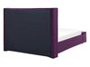 Sametová postel s lavičkou 140 x 200 cm fialová NOYERS_777191