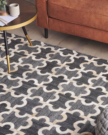 Cowhide Area Rug 160 x 230 cm Grey and Beige YEDISU 