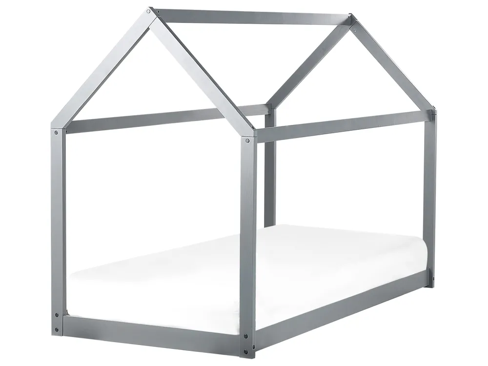 Łóżko dziecięce Domek Drewno sosnowe TOSSE 90 x 200 cm Szary