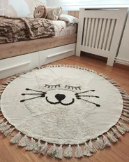 Tappeto per bambini ETSERI Beige ø 120 cm Cotone_982599