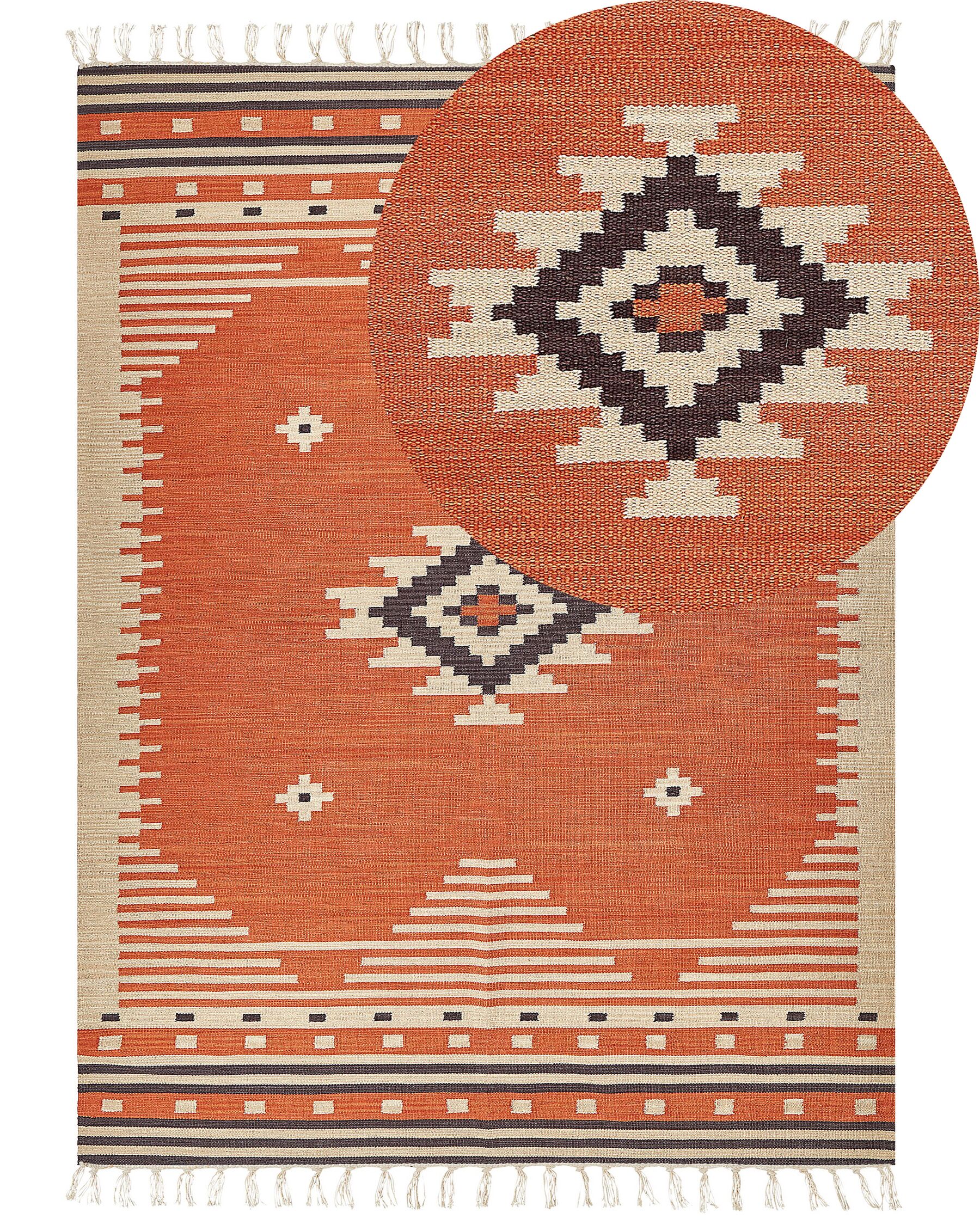 Bavlnený kelímový koberec 160 x 230 cm oranžový GAVAR_869207