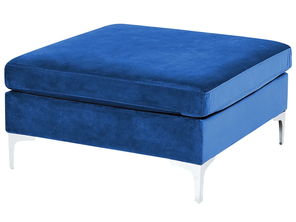 Modular U-Shape Sofa 6 Seater EVJA with Ottoman Velvet Navy Blue_859717