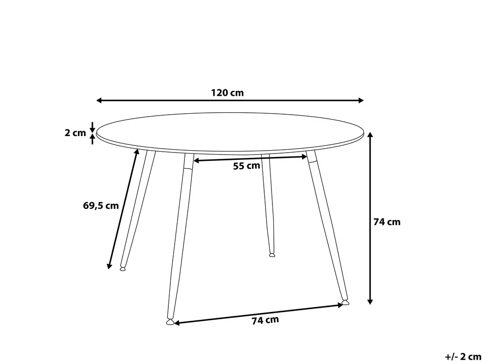 Dining Table BOVIO Black 120 cm 120 cm_715887