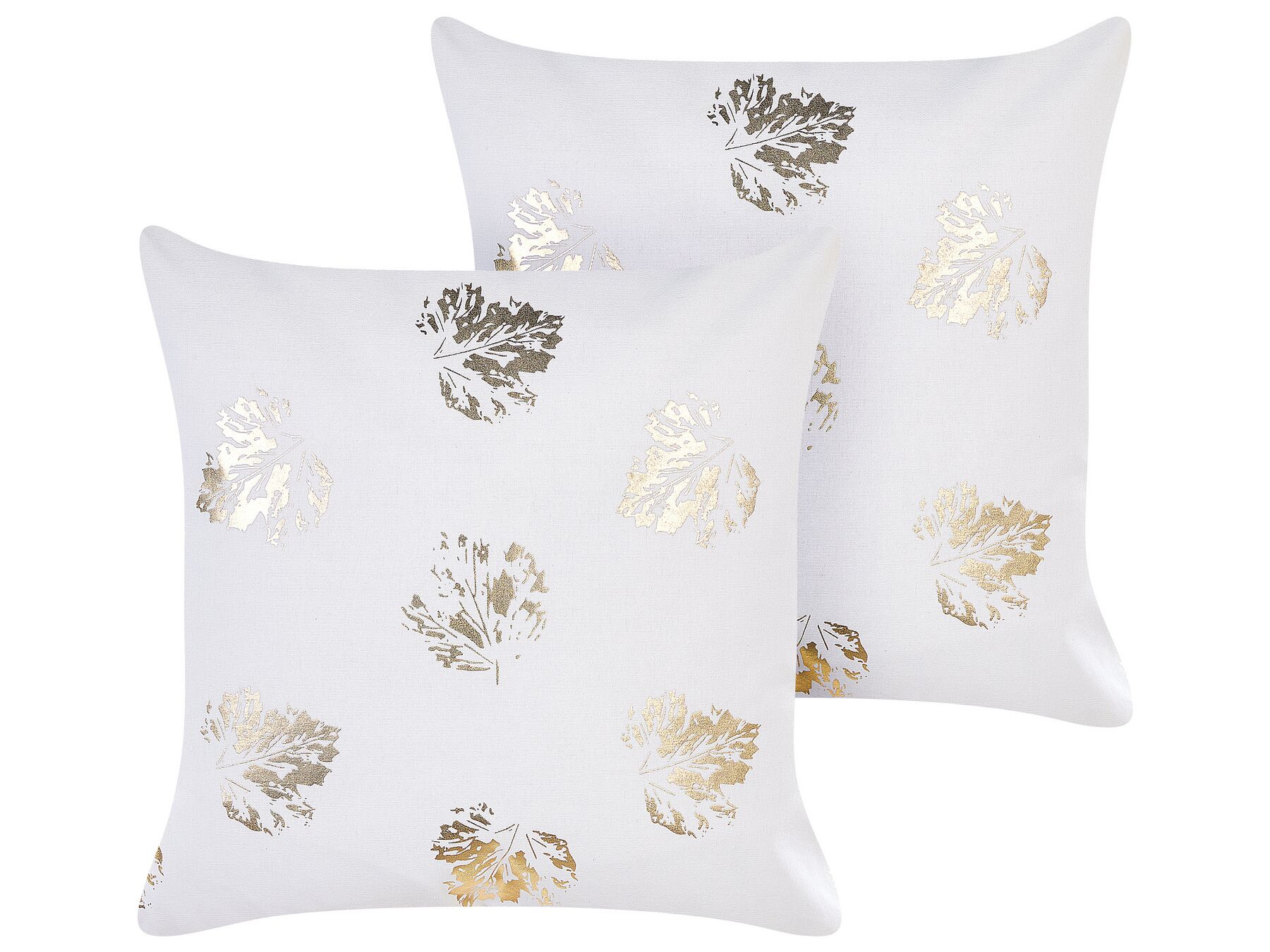 2 welurowe poduszki dekoracyjne w liście 45 x 45 cm białe GOLDENROD_854551