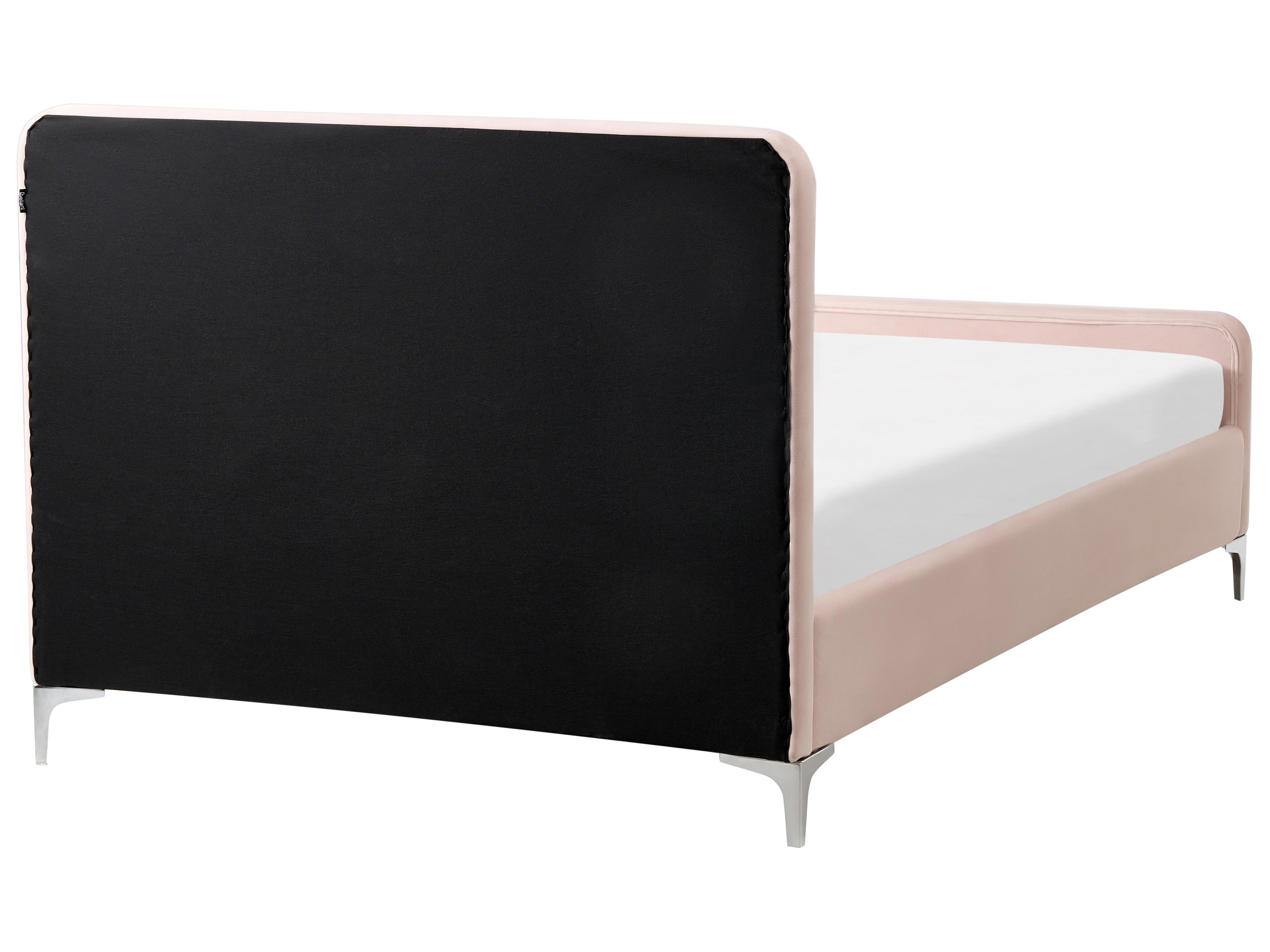 Bed Velvet LUNAN 120 x 200 cm (EU Small Double) Pastel Pink_1025716