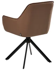 Dining Chair Swivel MORNAS Faux Leather Brown_1037117