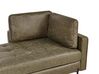 Right Hand Faux Leather Chaise Lounge Green REBAIS_935819