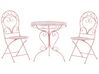 Ensemble de terrasse bistrot table et 2 chaises roses ALBINIA_774541