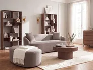 Sofa AMAL mit Ottomane Stoff Taupe_1143351