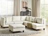 5 Seater Right Hand Modular Fabric Corner Sofa with Ottoman White UNSTAD_925174