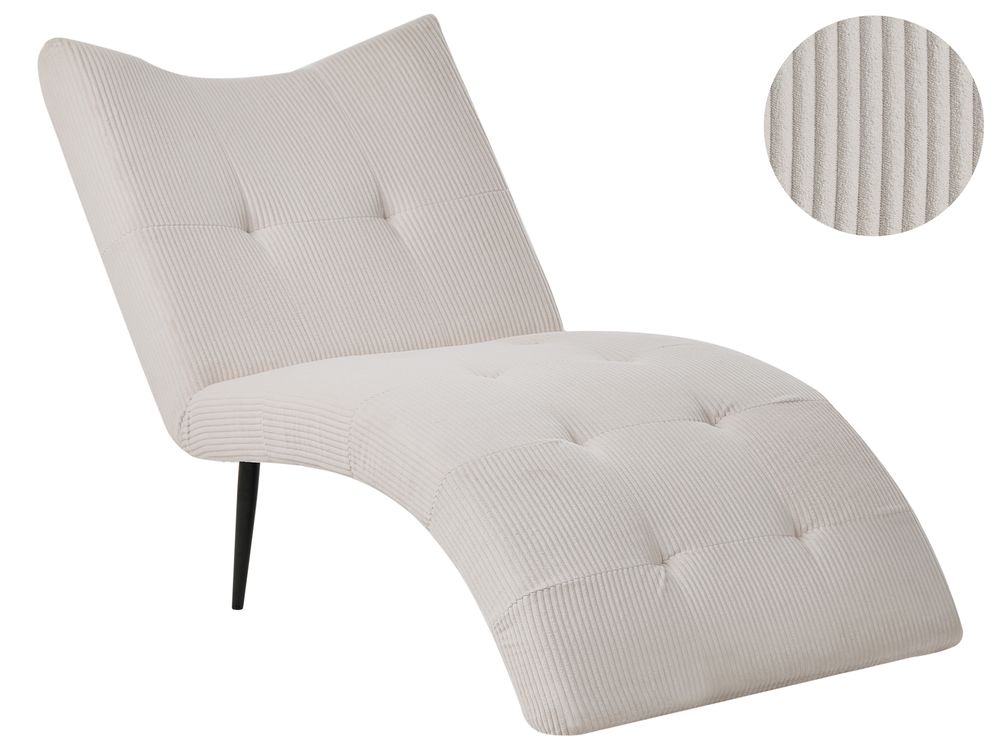 Chaise longue QUILLY Corduroy Taupe