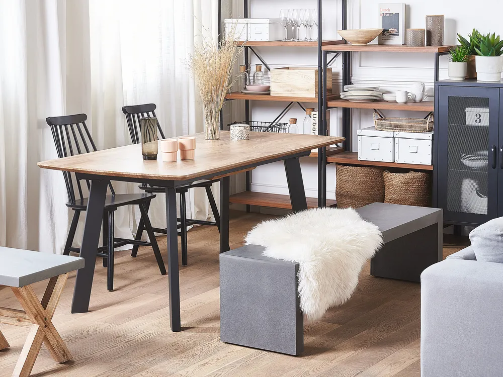 Extending Dining Table SALVADOR Dark Brown 160/200 cm 90 cm_785994