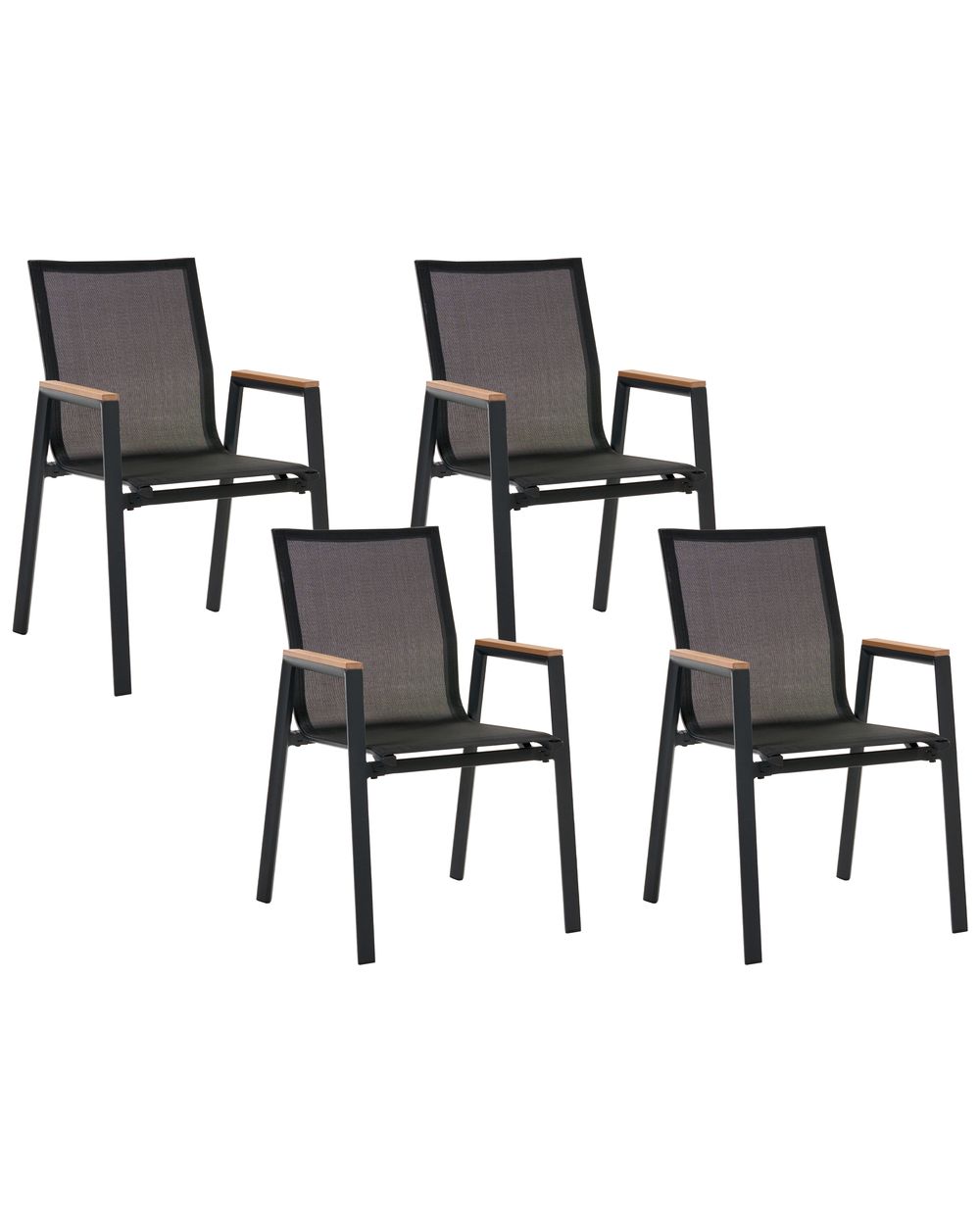 Set of 4 Garden Chairs TIANO Metal Black
