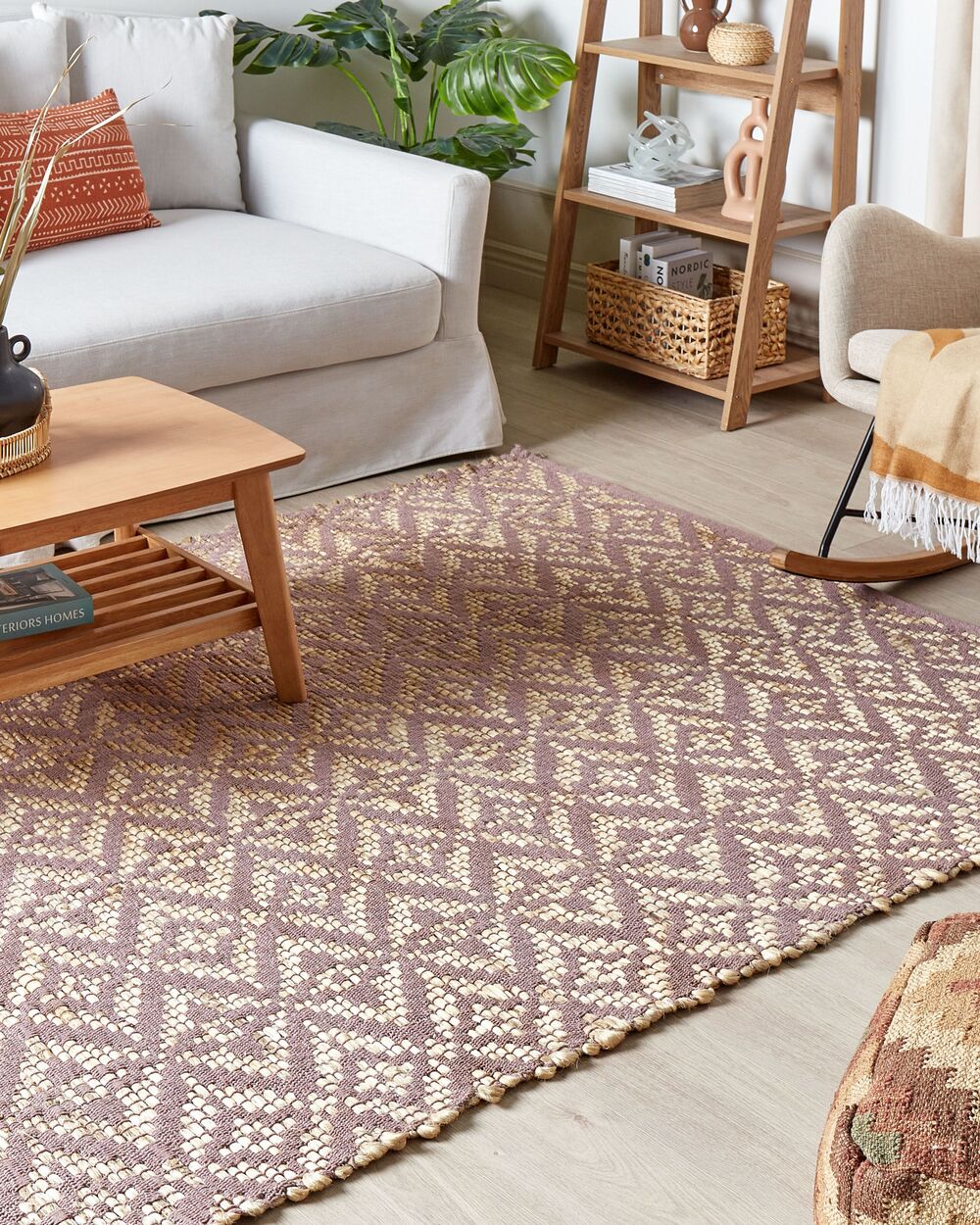 Rug GERZE Pink 140 x 200 cm Cotton