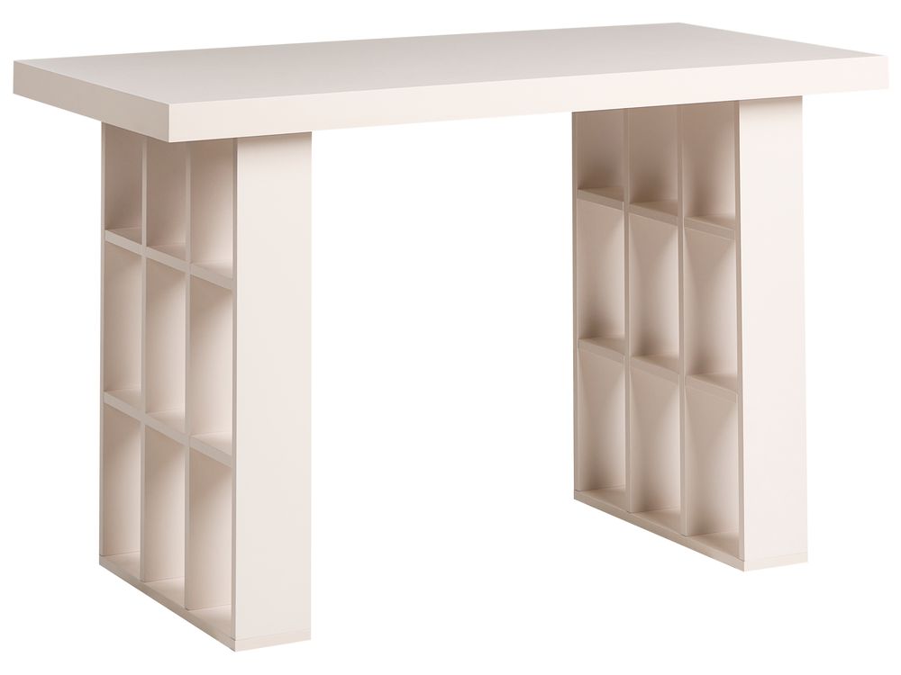 Scrivania ELURA 120 cm 60 cm con Ripiani Beige chiaro