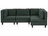 4 Seater Left Hand Modular Fabric Corner Sofa Dark Green UNSTAD_925447