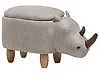 Storage Animal Stool RHINO Rhino Faux Leather Light Grey