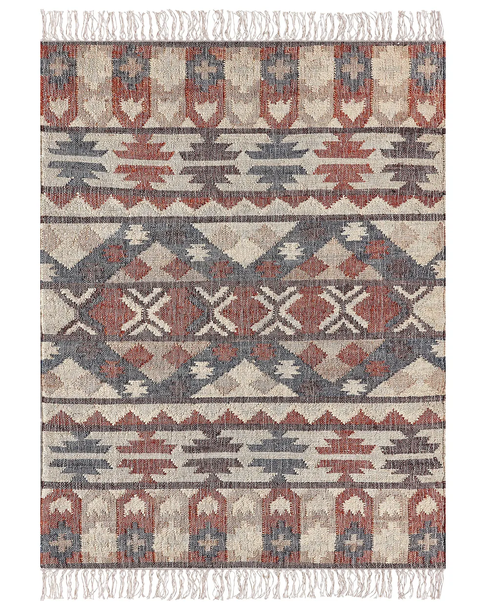 Alfombra de yute beige/marrón/rojo/azul varios tamaños KALFA