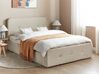 Letto contenitore rete a doghe tessuto beige 140 x 200 cm RENNES_709202