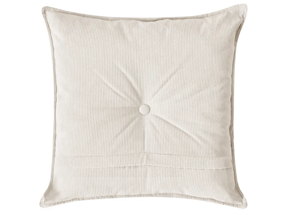 Corner Sofa 3 Seater DOLVA Corduroy Off-White Right Hand_979369