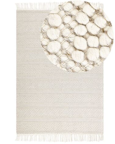 Pertek Rugs Rug PERTEK Beige 160 x 230 cm Wool | Beliani.co.uk