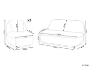 Living Room Set 4 Seater LOVBERG Fabric Off-White_1043229