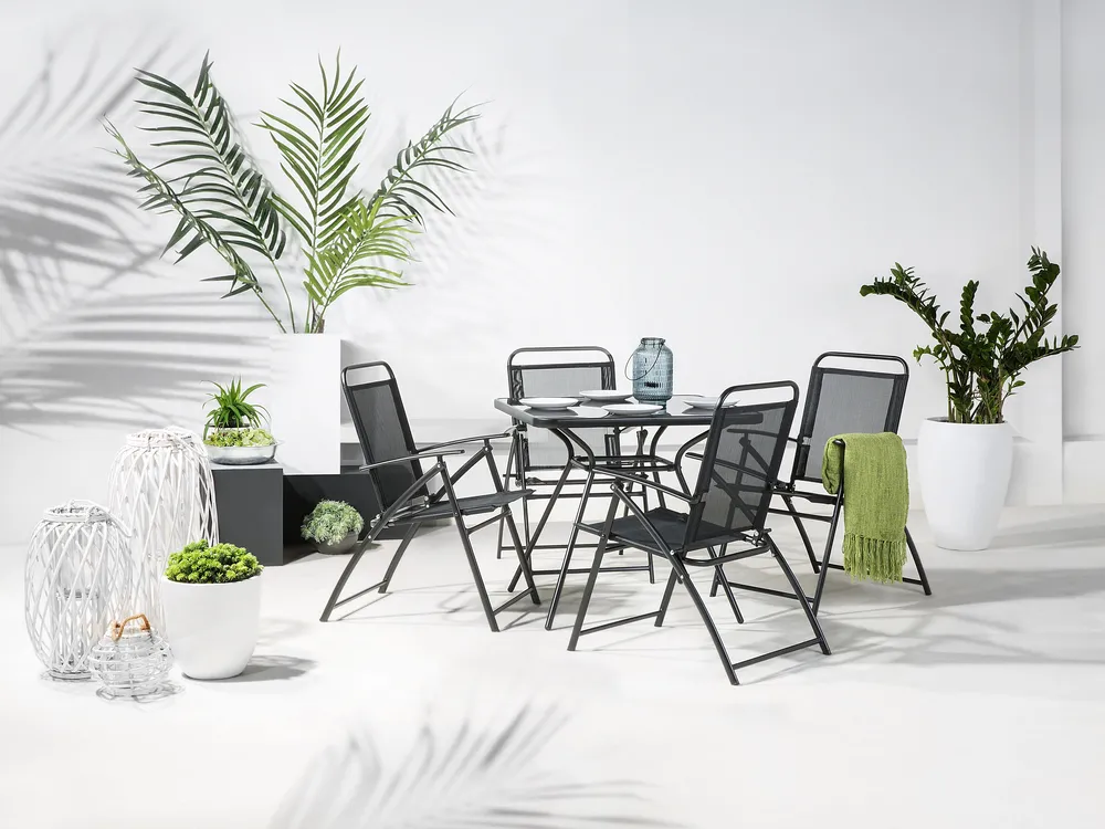 Stolik bistro LIVO 80 cm 80 cm Szkło Czarny_739454