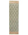 Teppich Jute grün / beige 80 x 300 cm geometrisches Muster Kurzflor TELLIKAYA_886255