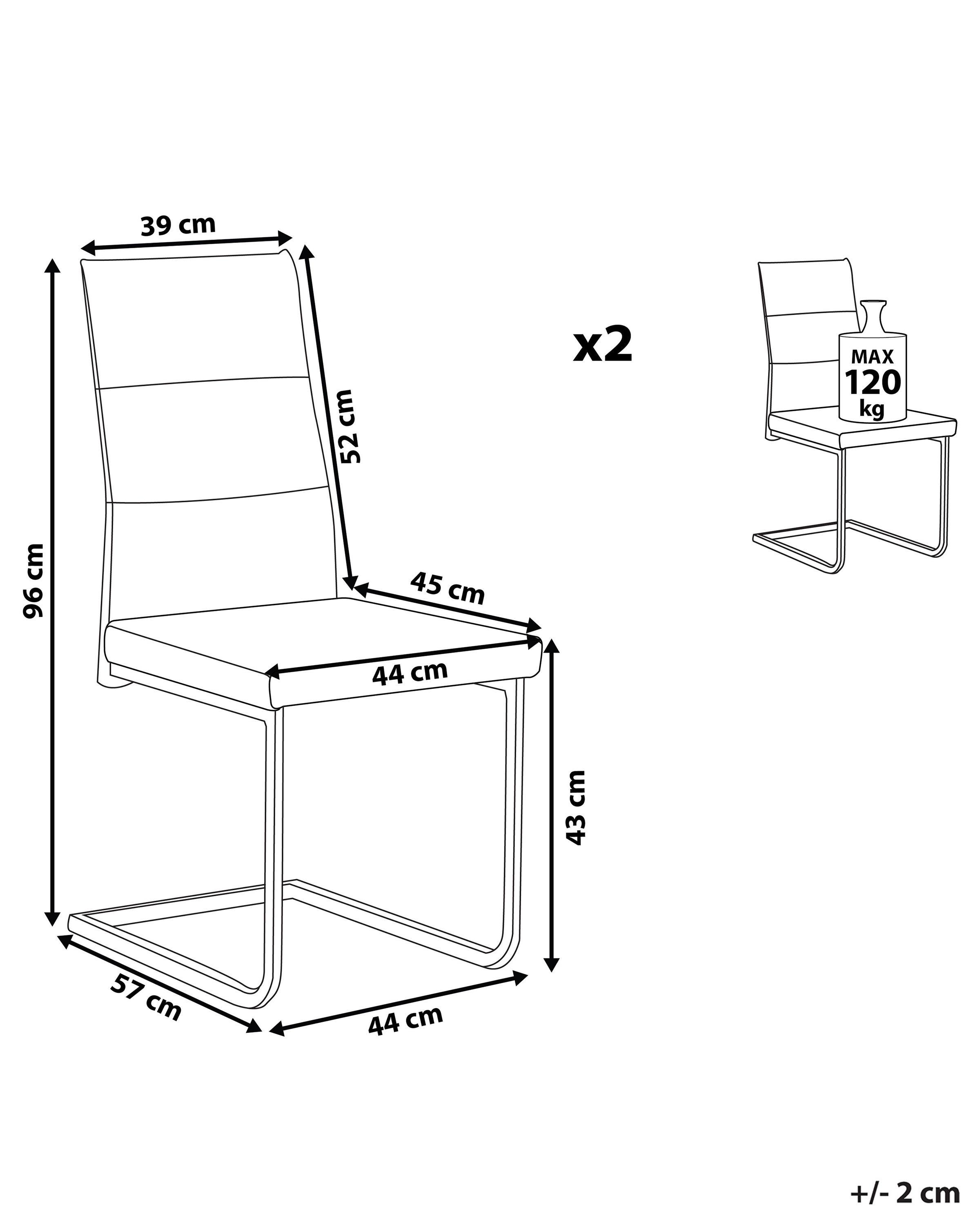 Stol 2 stk kunstskinn beige ROCKFORD_805388