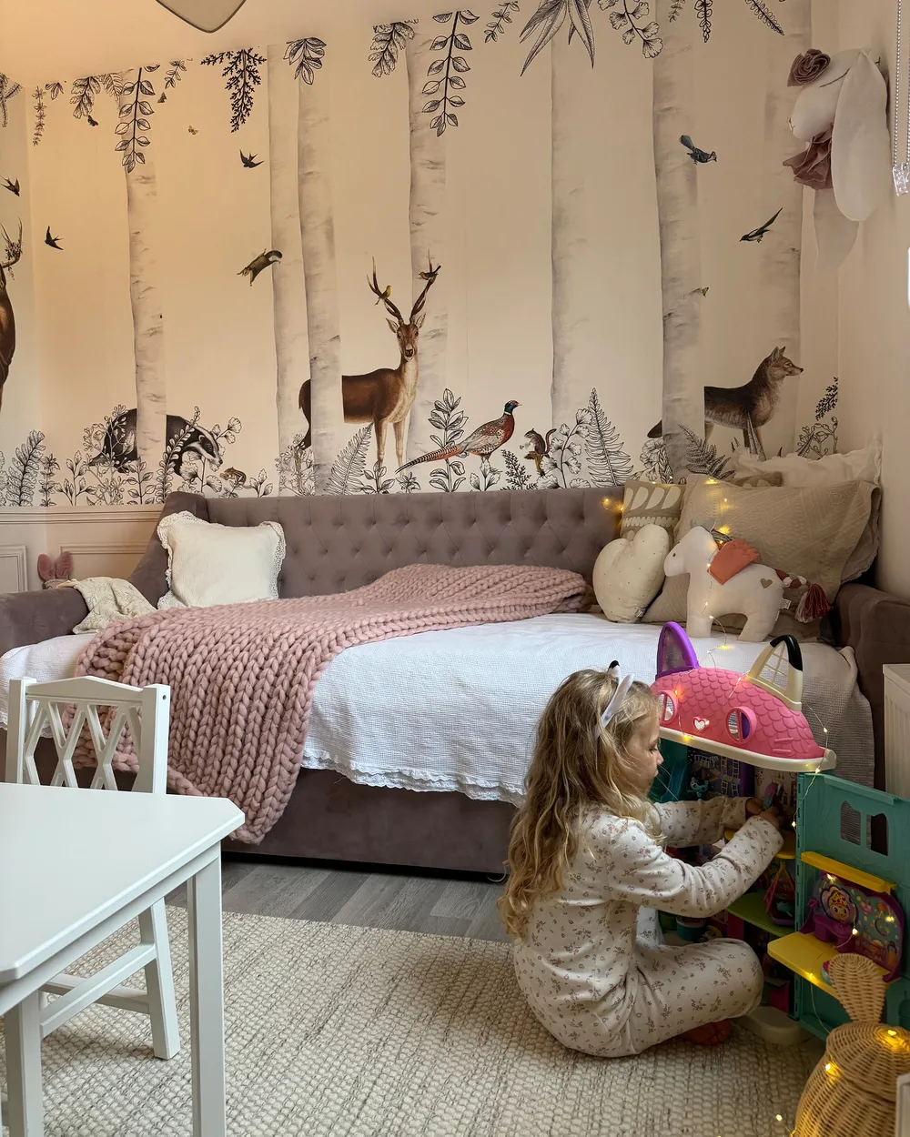 Trundle Bed Velvet GASSIN 90 x 200 cm (EU Single) Pink_887407