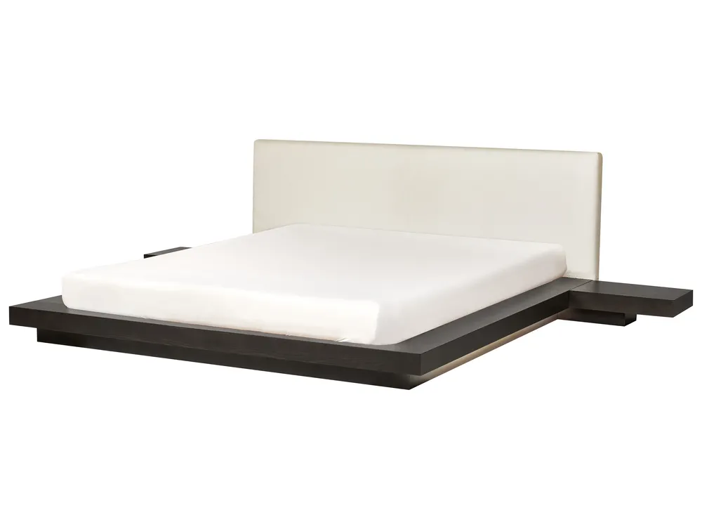 Bed with LED Boucle ZEN 180 x 200 cm (EU Super King) LED Dark Ash Wood_931509