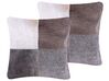 Lot de 2 coussins en cuir patchwork 45 x 45 cm NELLAD_826994