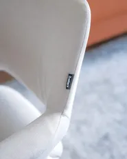 Set of 2 Dining Chairs CINEY Fabric Off-White_1005747