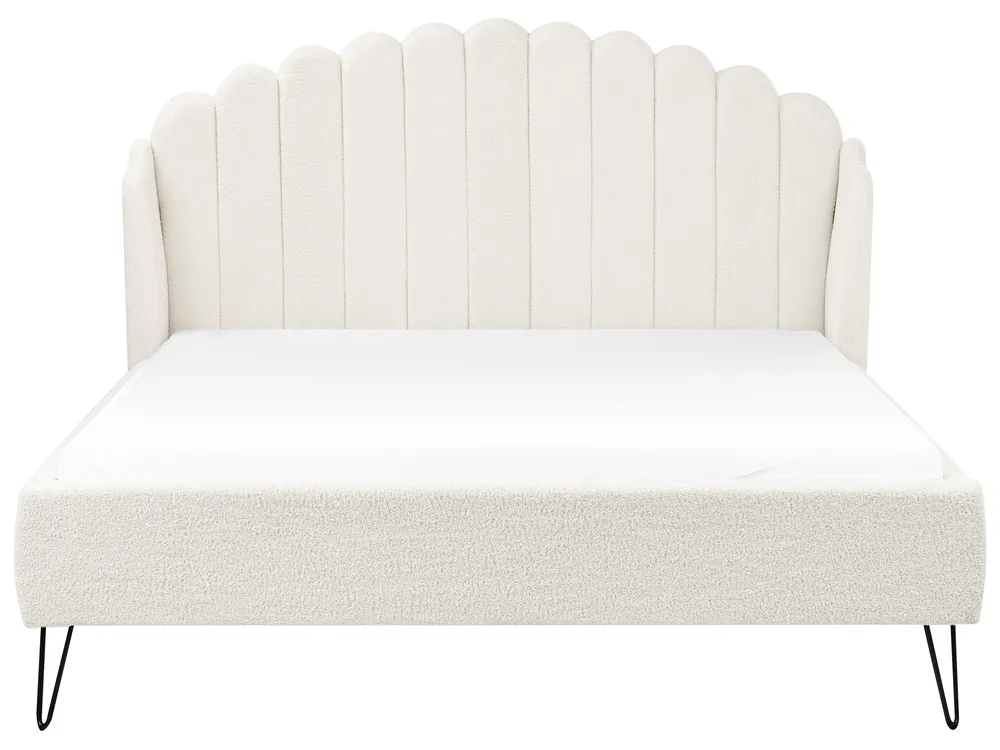 Bed Boucle AMBILLOU 140 x 200 cm (EU Double) Off-White_967564