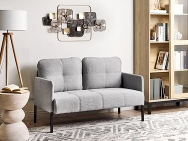 2 Seater Fabric Sofa Grey LAHTI