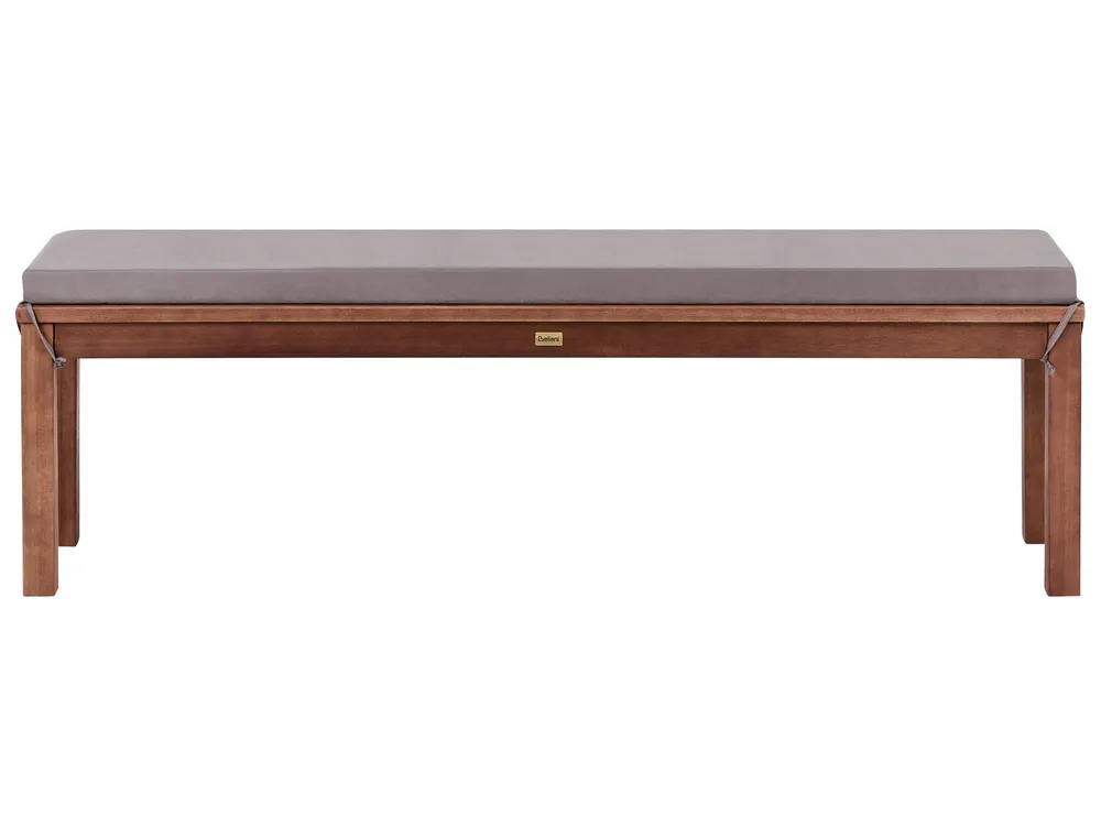 Garden Bench with Cushion TUSCANIA 160 cm Eucalyptus Wood Grey