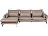 Right Hand Faux Suede Corner Sofa Light Brown GALLO_929097