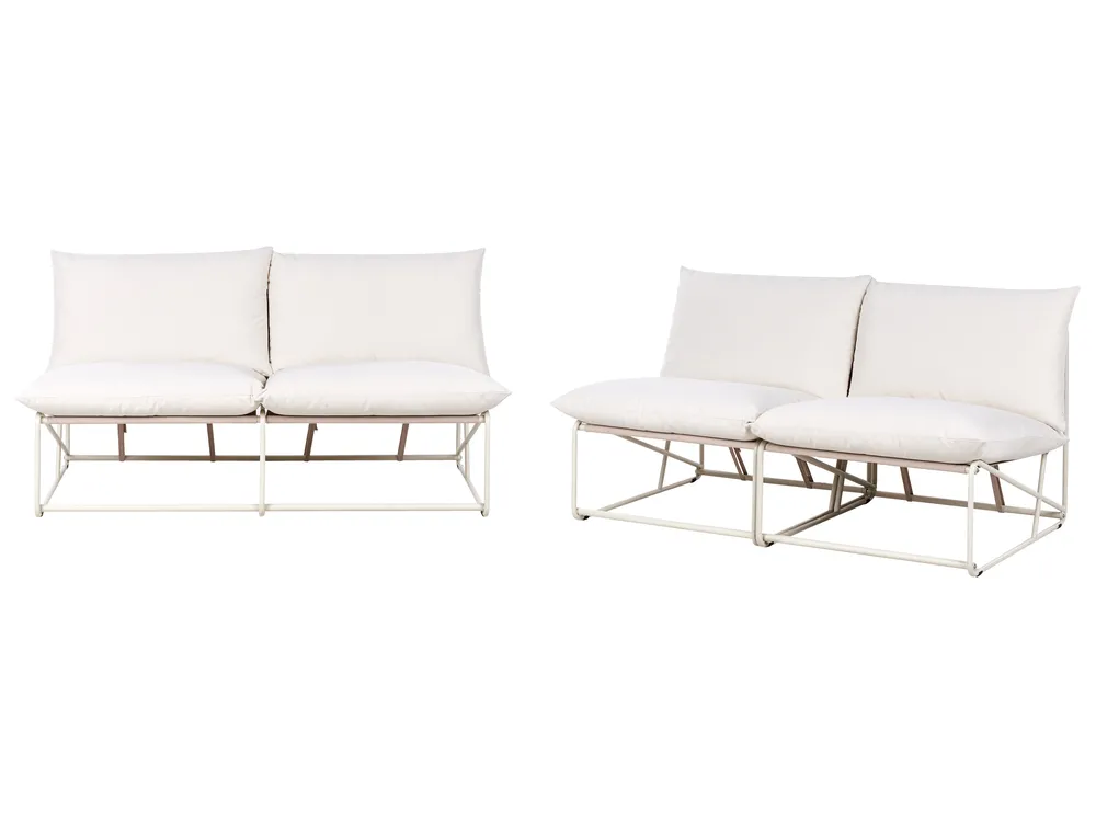 Garden Sofa Set 4 Seater PICO Metal Light Beige_1012983