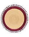 Rug MARTS Dark Red ø 140 cm Jute