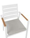 Set di 4 sedie da giardino metallo bianco e cuscini grigi TAVIANO_922734