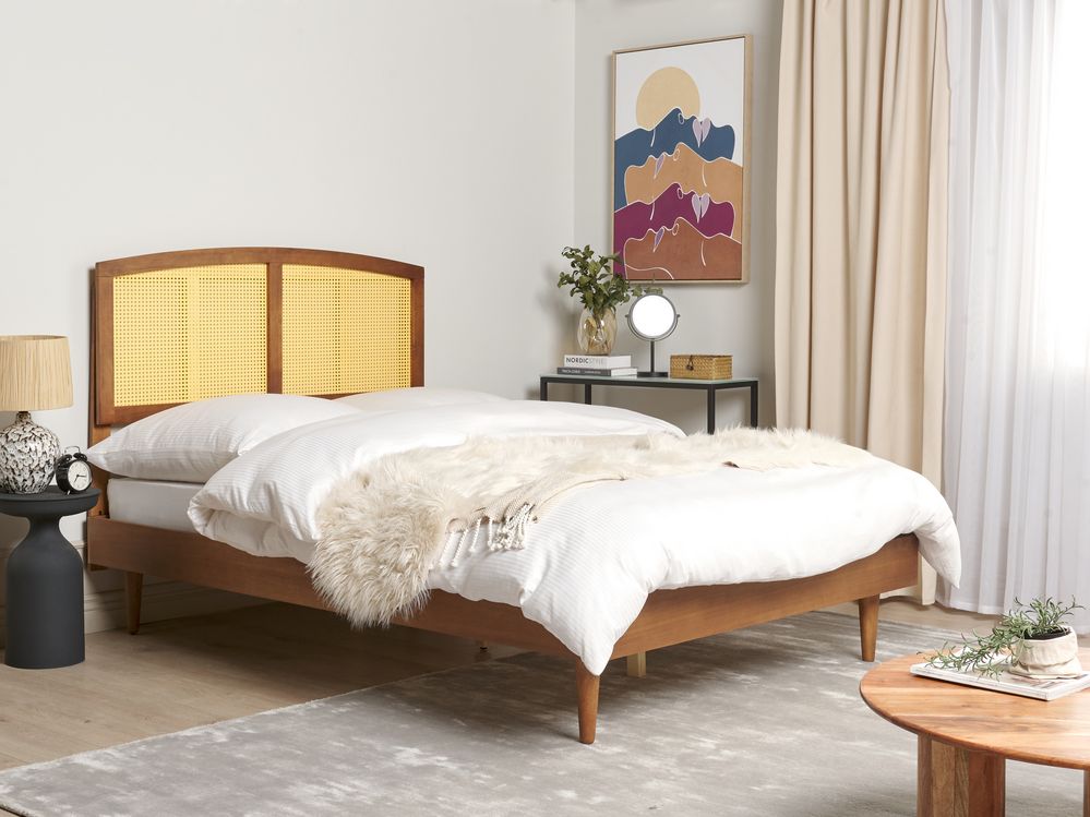 Letto Rattan VARZY 140 x 200 cm Marrone