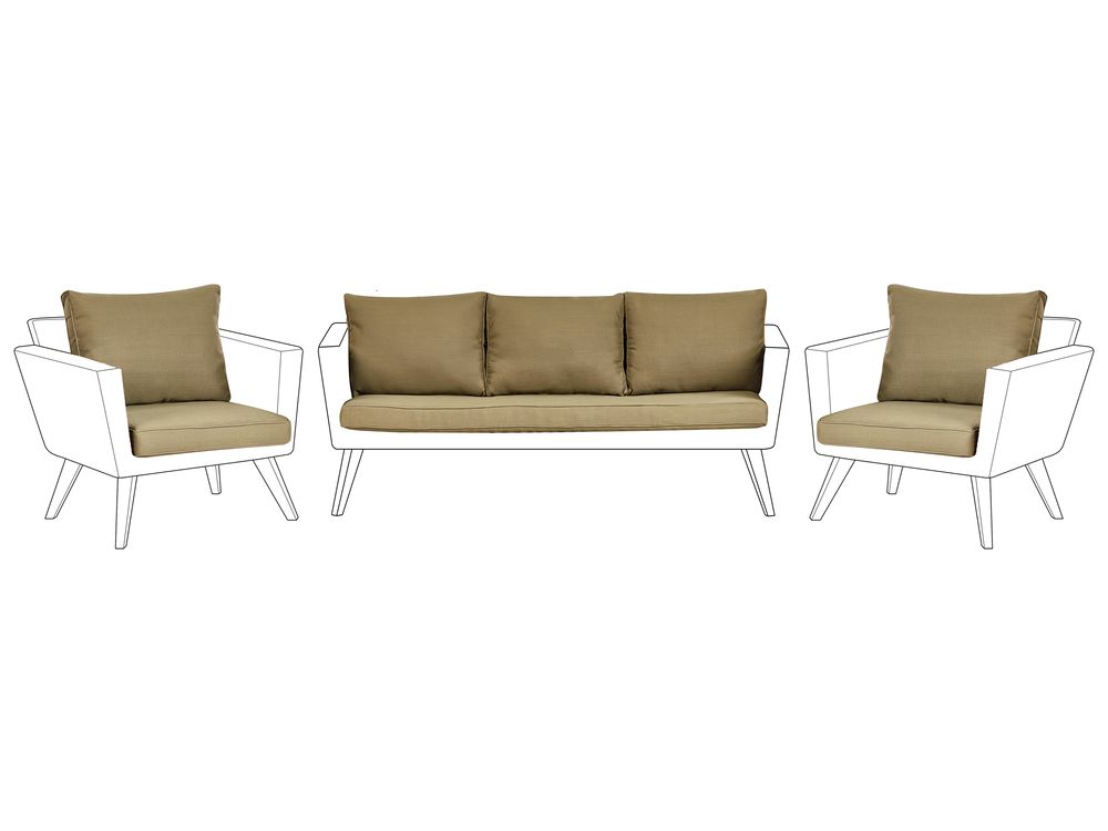 Ensemble de housses de coussins d'extérieur VITTORIA XL Vert olive
