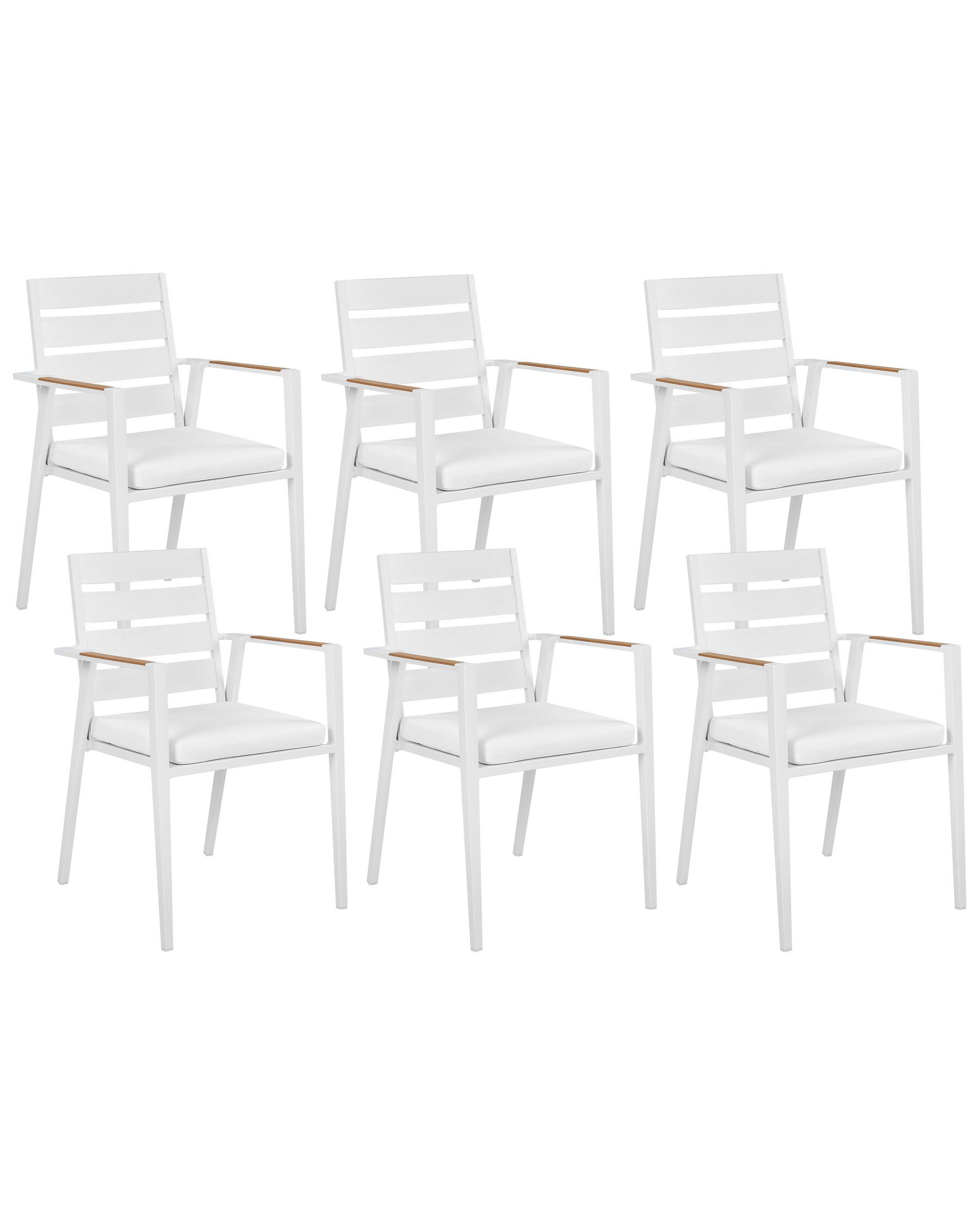 Lot de 6 chaises de jardin blanc TAVIANO_922707