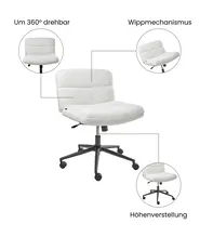 Schreibtischstuhl CATLIN Bouclé Weiss_1074401