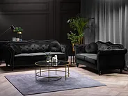 Sofa 2 personers SKIEN II Velour Sort_1161631