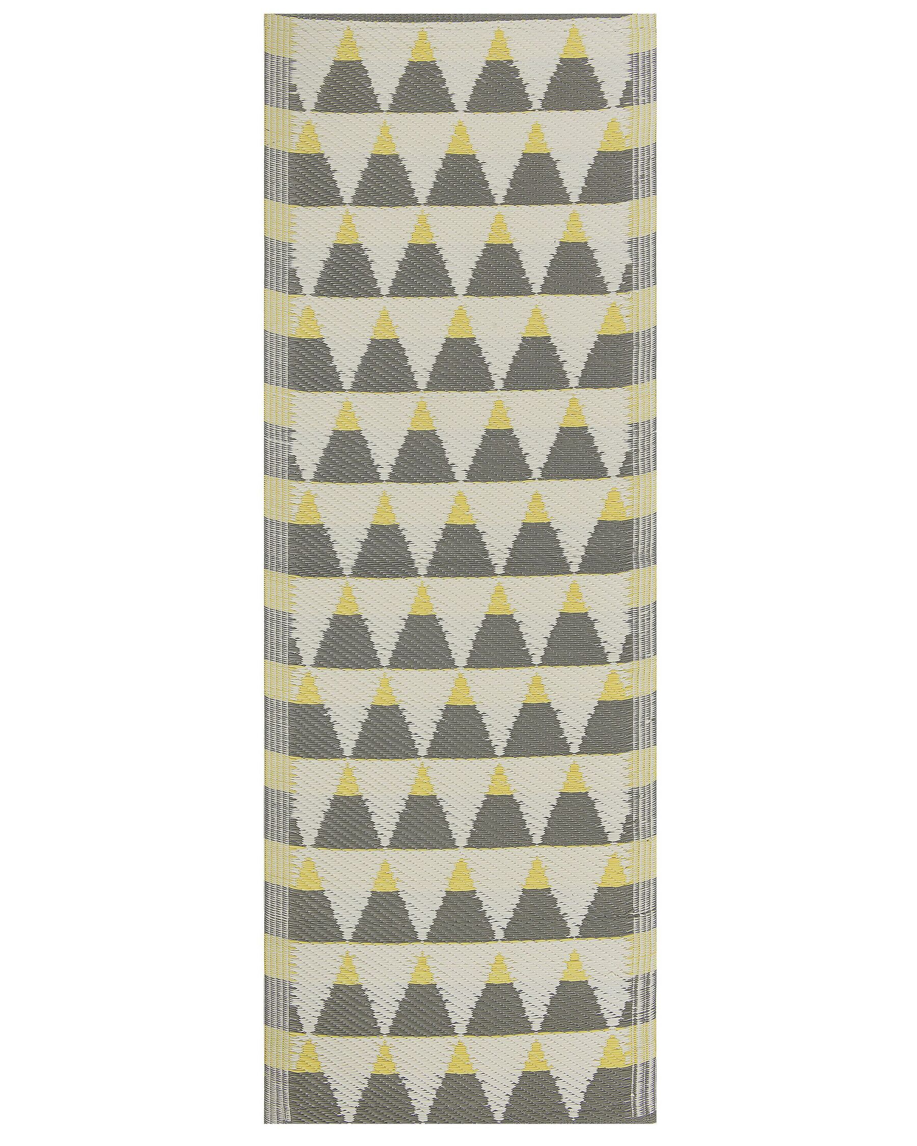 Vloerkleed polypropyleen grijs/geel 60 x 105 cm HISAR _766653