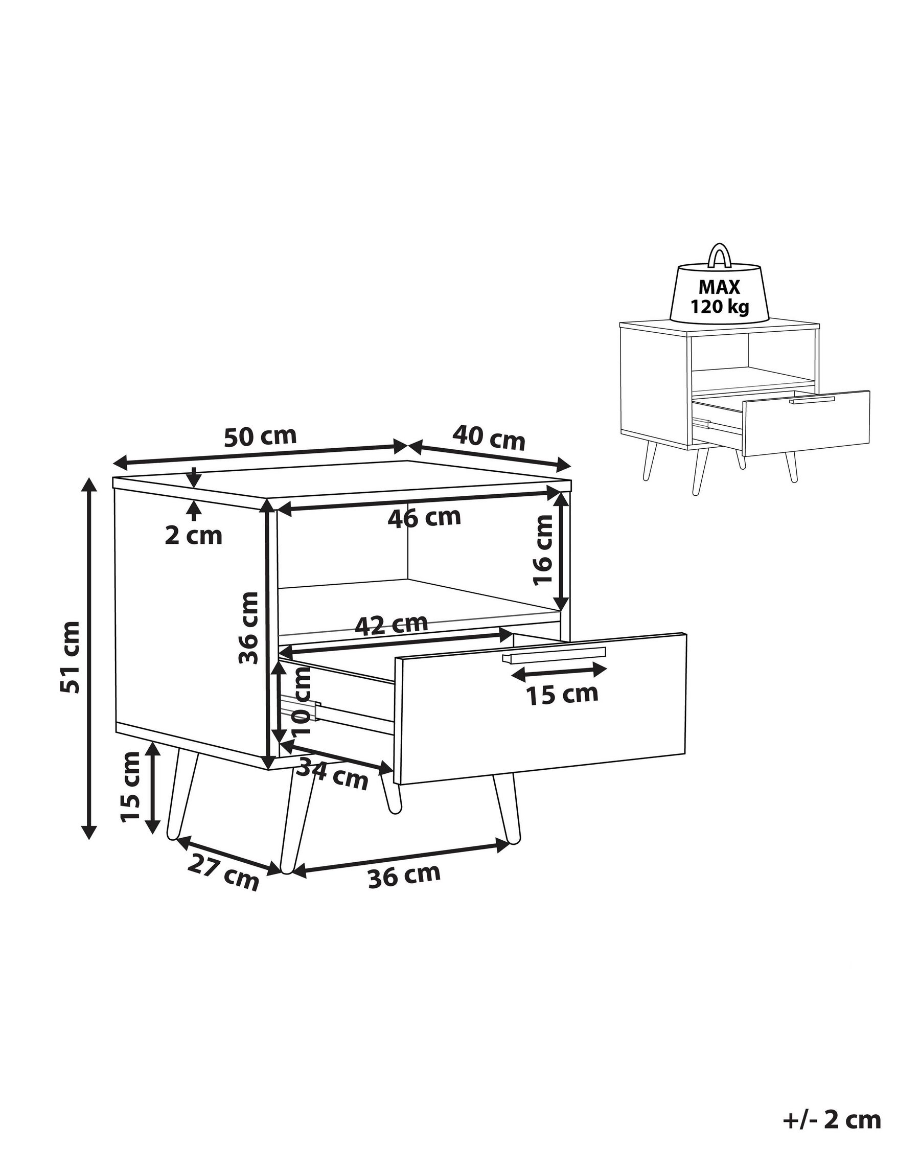 1 Drawer Bedside Table Black INDIO_789598 1 Drawer Bedside Table Black INDIO_789598