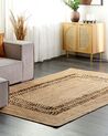 Teppich Jute beige 160 x 230 cm geometrisches Muster Kurzflor YENIKOY_885143